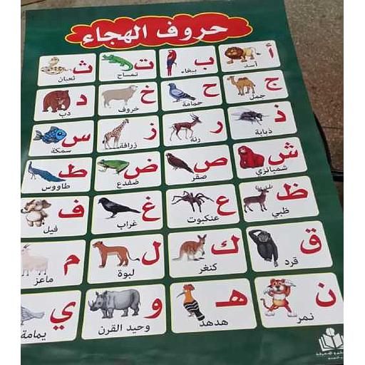 لوحة حروف الهجاء عربي فرنسي بصور