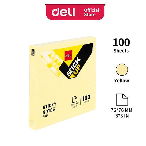 Notes Repositionnables Stick UP jaune 76*76 mm