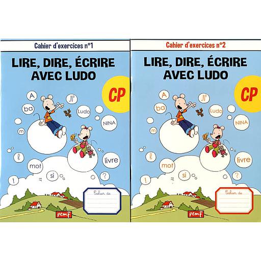 Lire, dire, écrire avec Ludo CP  - 2 volumes : Cahier d'exercices n° 1 et 2