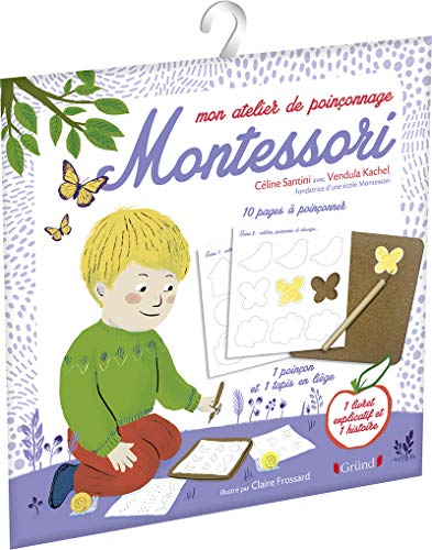 Mon atelier de poinçonnage Montessori – Pochette avec 10 pages à poinçonner, 1 livret et 1 histoire – À partir de 3 ans