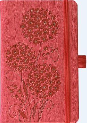 Carnet ligné avec pochette à soufflet intégrée - Géranium