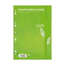 Feuillets mobiles A4 100P seyes 80G vert