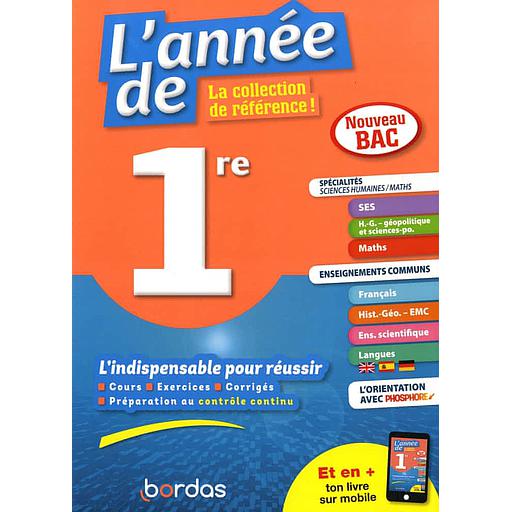 L'année de 1re  - Spécialités de sciences humaines/maths