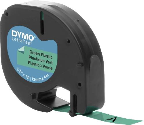 Etiquettes Adhésives Dymo Letratag Noir sur Vert