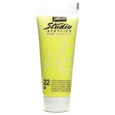 Peinture Acrylique Pébéo Studio High Visosity 100 ml - jaune cadmium citron