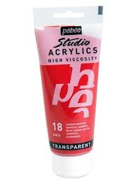 Peinture Acrylique Pébéo Studio High Visosity 100 ml - carmin naphtol