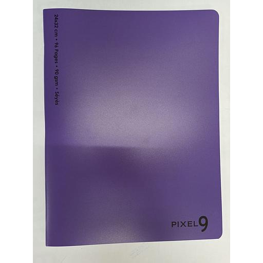 Cahier Piqué 24x32 cm 96P 90G Polypro Violet Ref:6605