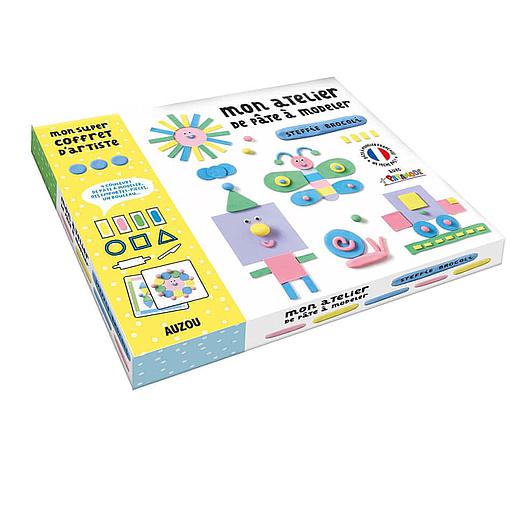 Mon atelier de pâte à modeler  - Avec 4 couleurs de pâte à modeler, des emportes-pièces, un rouleau...