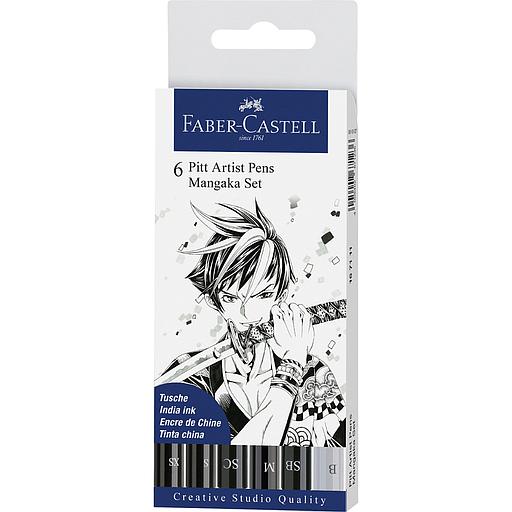Pochette de 6 Feutres Pitt Artist Pens Mangaka