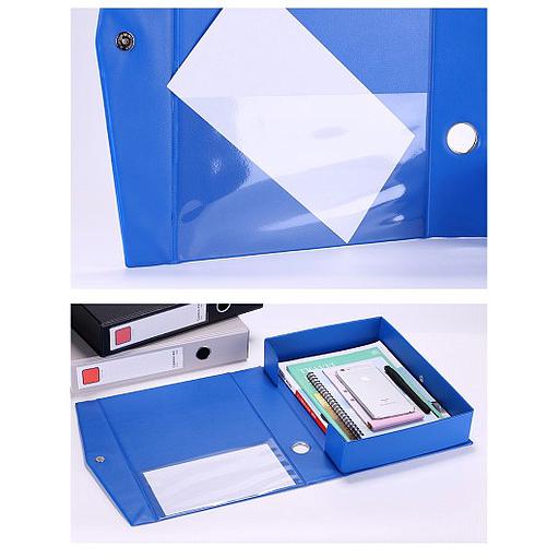 Boîte de Classement Magnétique en PVC Bleu Format A4
