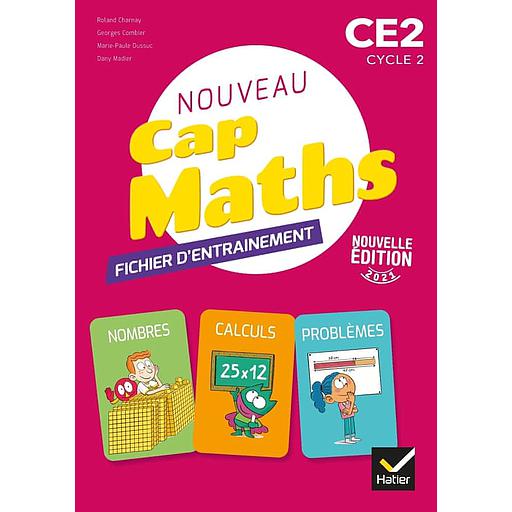Cap Maths CE2  - 2021 - Pack : (Fichier entrainement + Livret de problèmes + Cahier de géométrie)