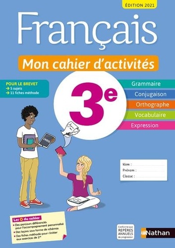 Français 3e Mon cahier d'activités - 2021
