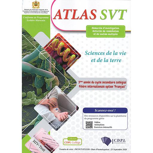 Atlas SVT 3 ème année collège ‘’ filière internationale français ‘’