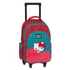 Cartable à Roulette Hello Kitty 3 Compartiment Rouge Rèf 208251