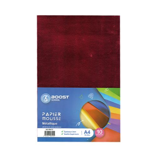 Pochette de 10 Feuilles Papier Mousse Métallique A4