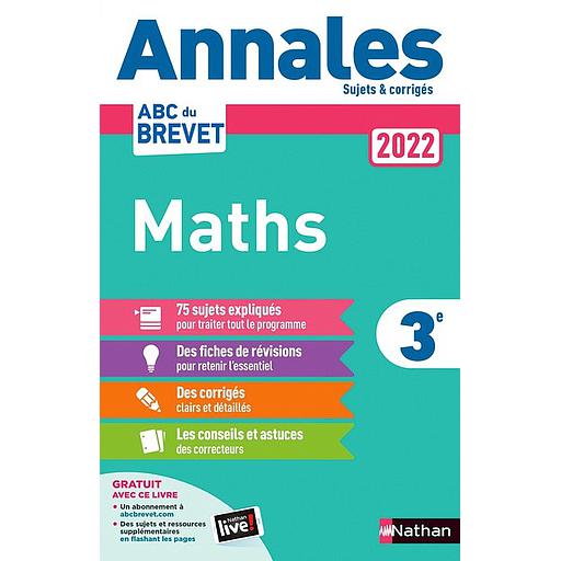 ANNALES ABC DU BREVET MATHS 3E 2022