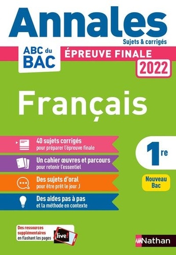 Français 1re  - Sujets et corrigés
