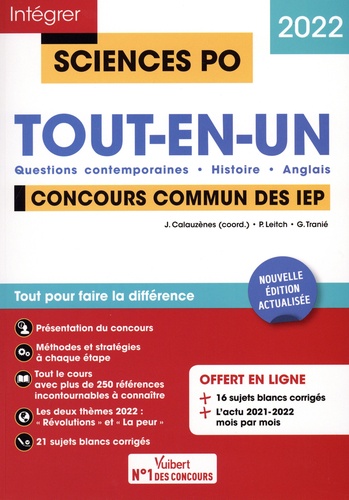 Sciences Po Tout-en-un Concours commun des IEP  - Questions contemporaines - Histoire - Anglais