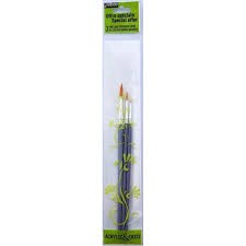 Pochette de 3 Pinceaux Rond Polyamide Dore