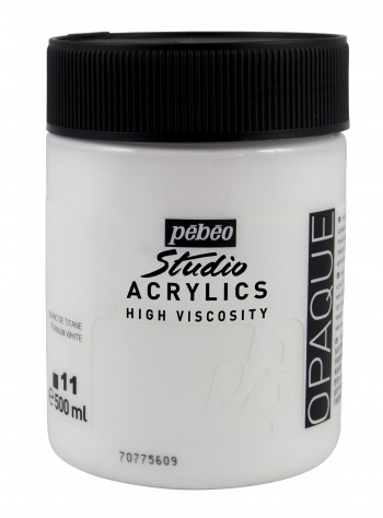 Peinture Acryliques Pot de 500 ml Blanc de Titane