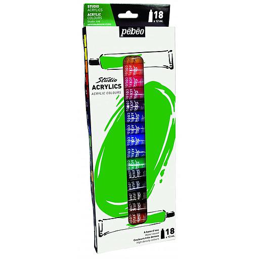 Etui de 18 Tubes Studio Acryliques 12ml