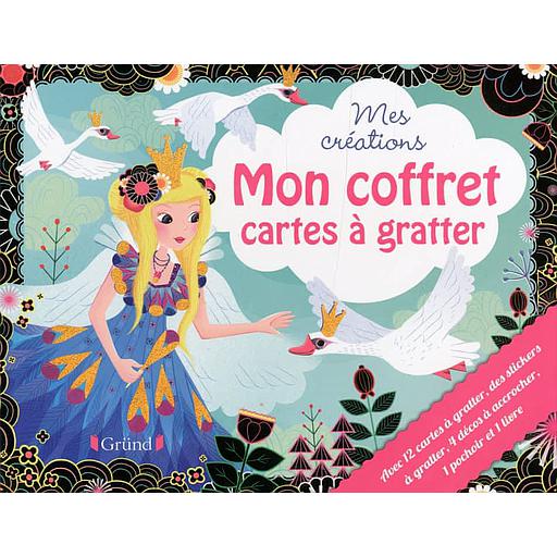 Mon coffret cartes à gratter  - Avec 12 cartes à gratter, des stickers à gratter, 4 décos à accrocher, 1 pochoir et 1 livre