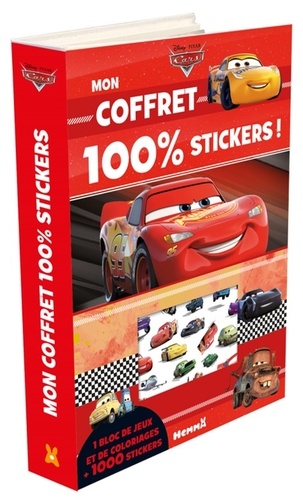 Mon coffret 100% stickers Cars  - Avec 1 bloc de jeux et de coloriages et 1000 stickers