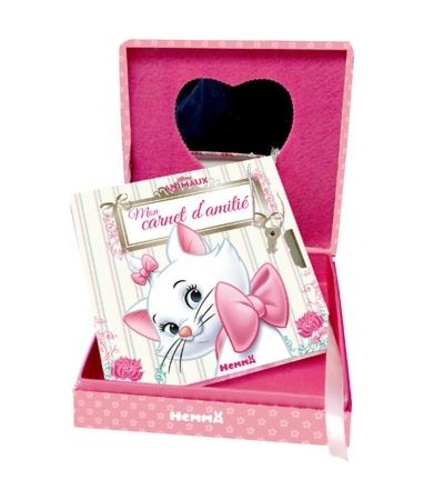 Disney Animaux Marie, Mon coffret secret  - Une jolie boîte avec miroir et un carnet d'amitié avec cadenas + 2 clefs