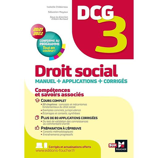 Droit social DCG 3 - manuel et Applications 2021/2022