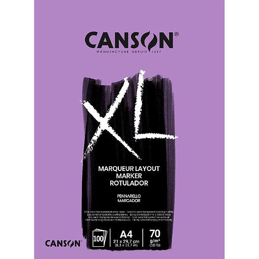 CANSON XL Marker - Bloc encollé - A4 - 100 feuilles - ultra blanc