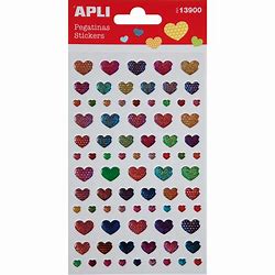 Sachet de Sticker Resine Coeurs Pailletes Kids