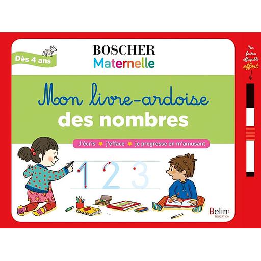 Mon livre-ardoise des nombres  - Avec 1 feutre effaçable et 1 toise