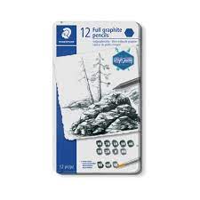 Crayon de Graphite Mars Lumograph Boite Métallique avec 12 Graduations