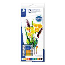 Boite de 12 Tubes Peinture acrylique 12ml Couleurs Hautement Pigmentées