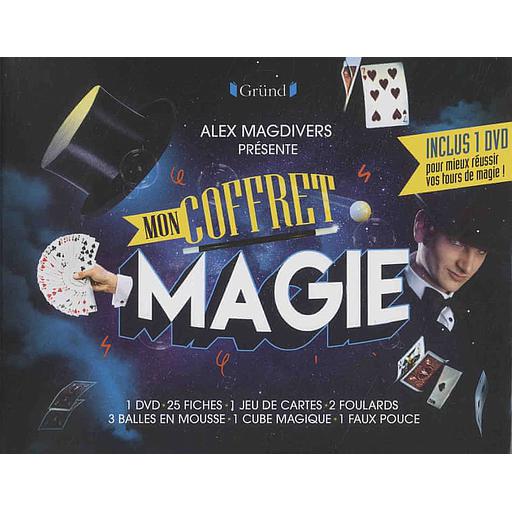 Mon coffret magie  - Avec 25 fiches, 1 jeu de cartes, 2 foulards, 3 balles en mousse, 1 cube magique, 1 faux pouce