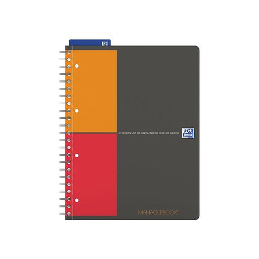 Cahier polypro à spirales - 23 x 30 cm - Managerbook - Oxford - 160 pages lignées