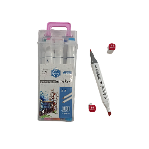 Boite de 12 Marqueurs adulte Double Point