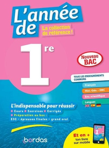 Tous les enseignements communs L'année de 1re