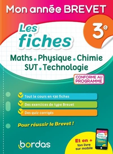 Les fiches Maths - Physique - Chimie - SVT - Technologie 3e