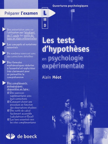 Les tests d'hypothèses en psychologie expérimentale