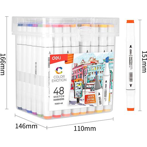 Boite de 48 Marqueurs Permanant Sketch Deli