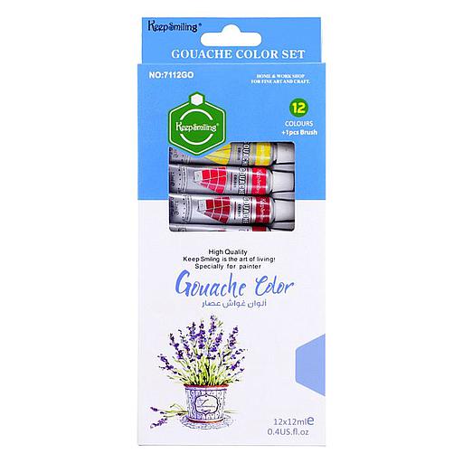 Paquet de 12 Tube Gouache 12ML + Pinceau