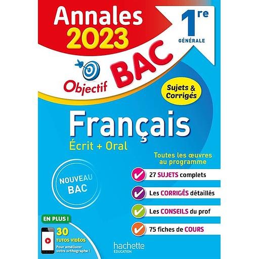 Français écrit + oral 1re générale
