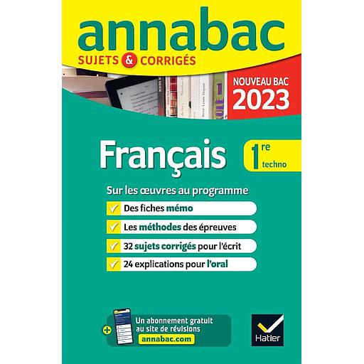 Français 1re techno  - Sujets & corrigés
