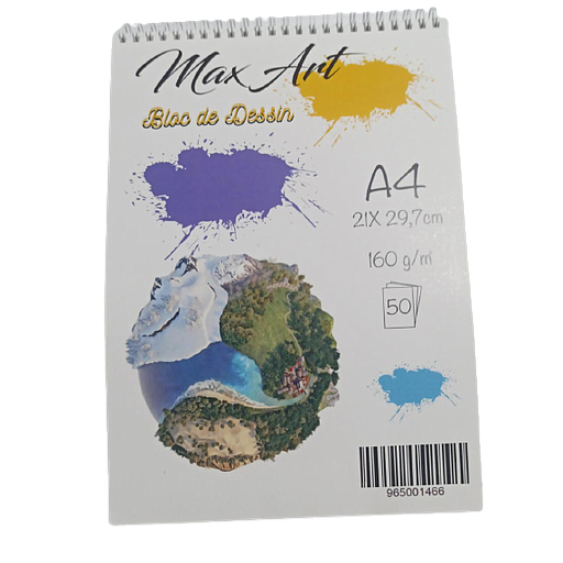 Bloc Dessin A4 160G Max Art 50F