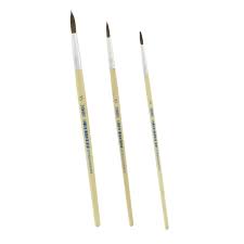Pochette de 3 Pinceaux Manche Bois 4/10/16