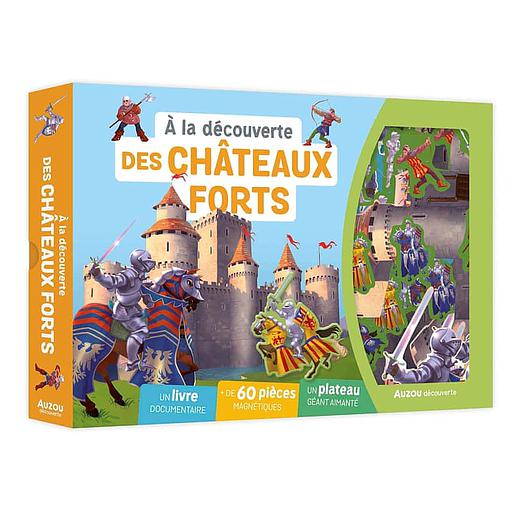 A la découverte des châteaux forts  - Coffret avec 1 livre, plus de 60 pièces magnétiques et 1 plateau aimanté