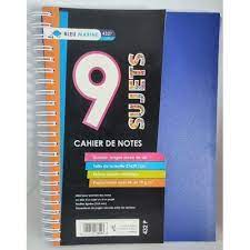 Registre Bleu Marine 9 Sujets