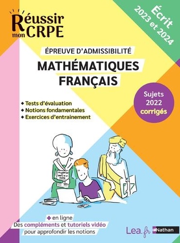 Mathématiques Français  - Epreuve d'admissibilité. Ecrit