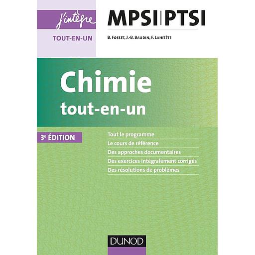 Chimie tout-en-un MPSI-PTSI